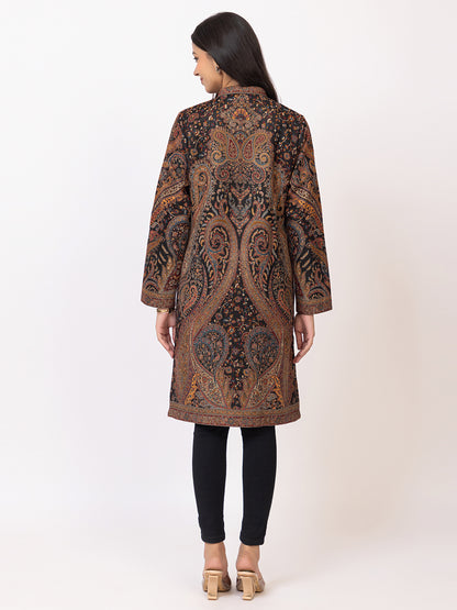 Tillaari Multicolor Paisley Jaal Woven Jacket for Women