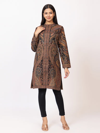 Tillaari Multicolor Paisley Jaal Woven Jacket for Women