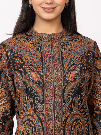 Tillaari Multicolor Paisley Jaal Woven Jacket for Women