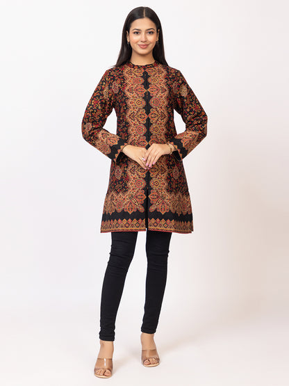 Tillaari Paisley and Floral Black Jacket for Women
