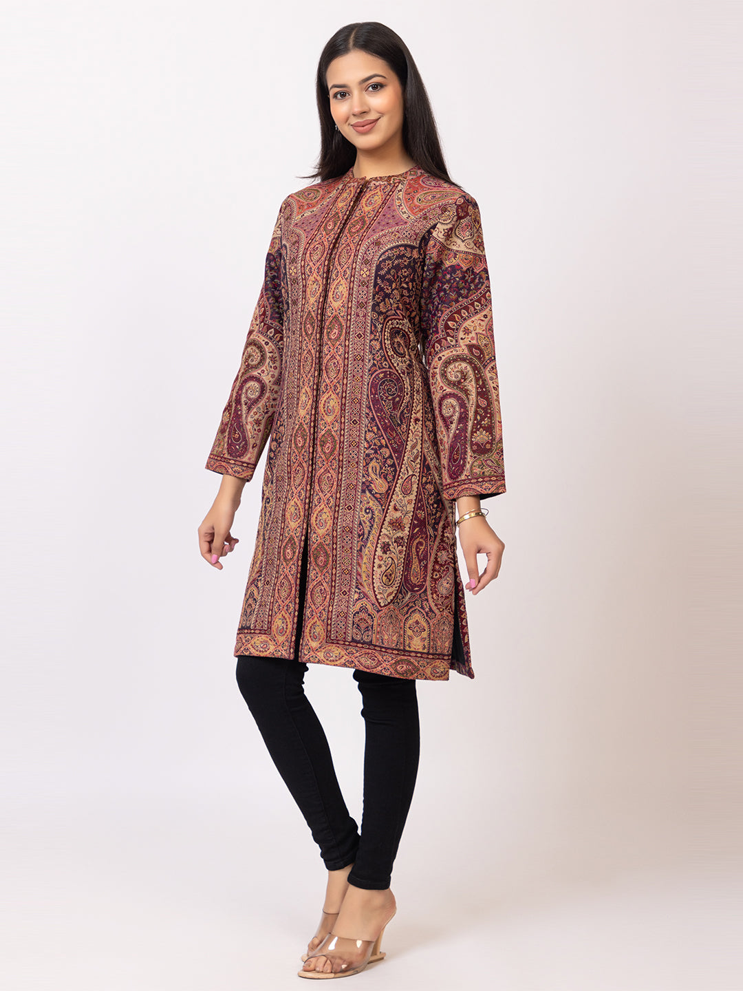 Tillaari Purple Paisley Jaal Jacket for Women