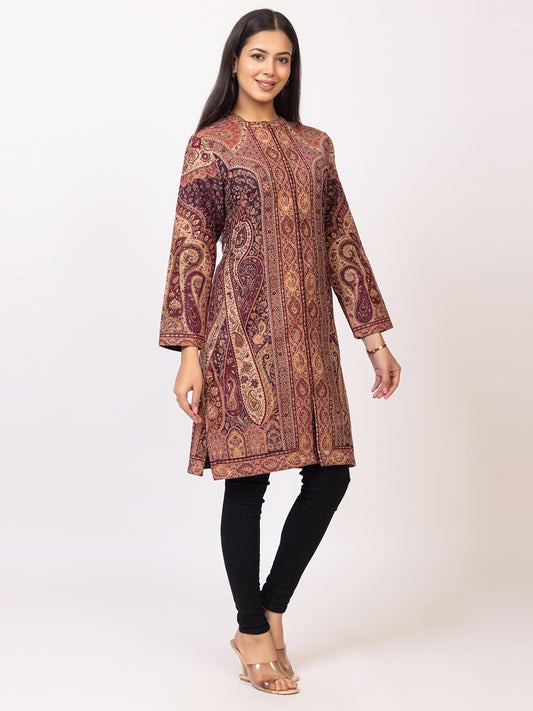 Tillaari Purple Paisley Jaal Jacket for Women