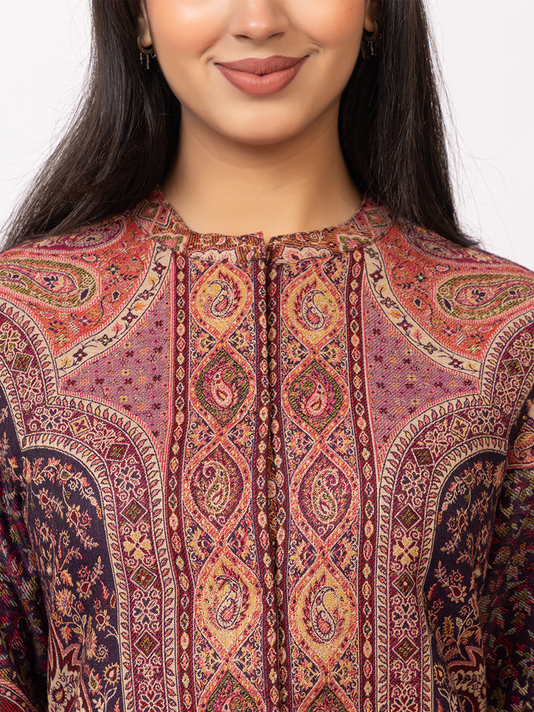 Tillaari Purple Paisley Jaal Jacket for Women