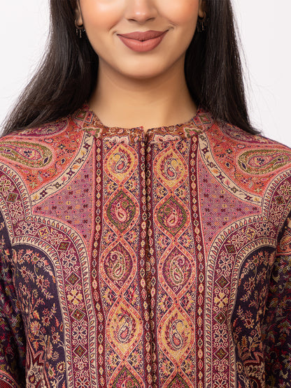 Tillaari Purple Paisley Jaal Jacket for Women