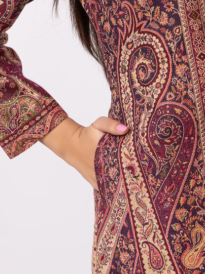 Tillaari Purple Paisley Jaal Jacket for Women