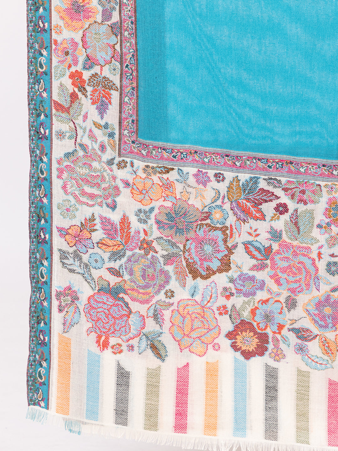 Tillaari Ferozi Shawl with Floral Border