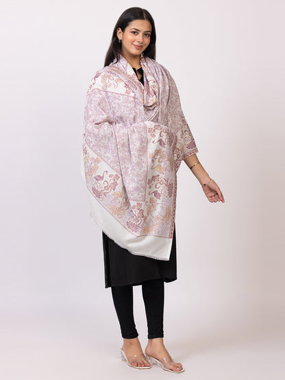 Tillaari Shawl with Birds and Floral Pattern Border