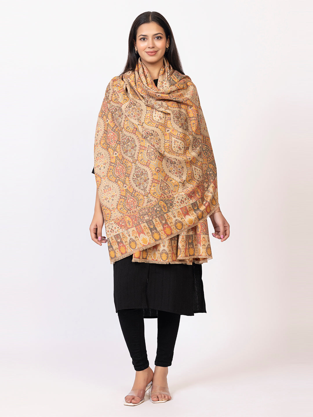 Tillaari Shawl with Traditional Paisley Motifs