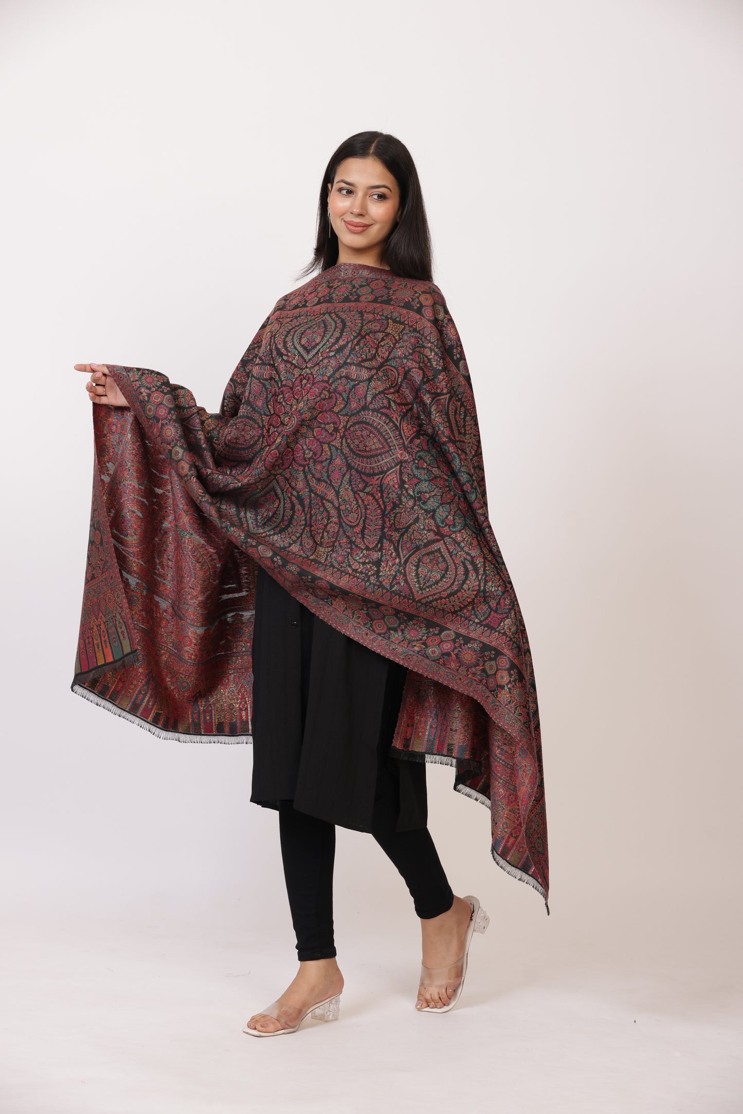 Tillaari Multicolor Paisley and Floral Stole