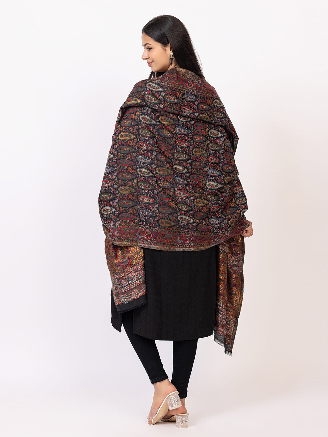 Tillaari Multicolor Paisley Droplet Shawl