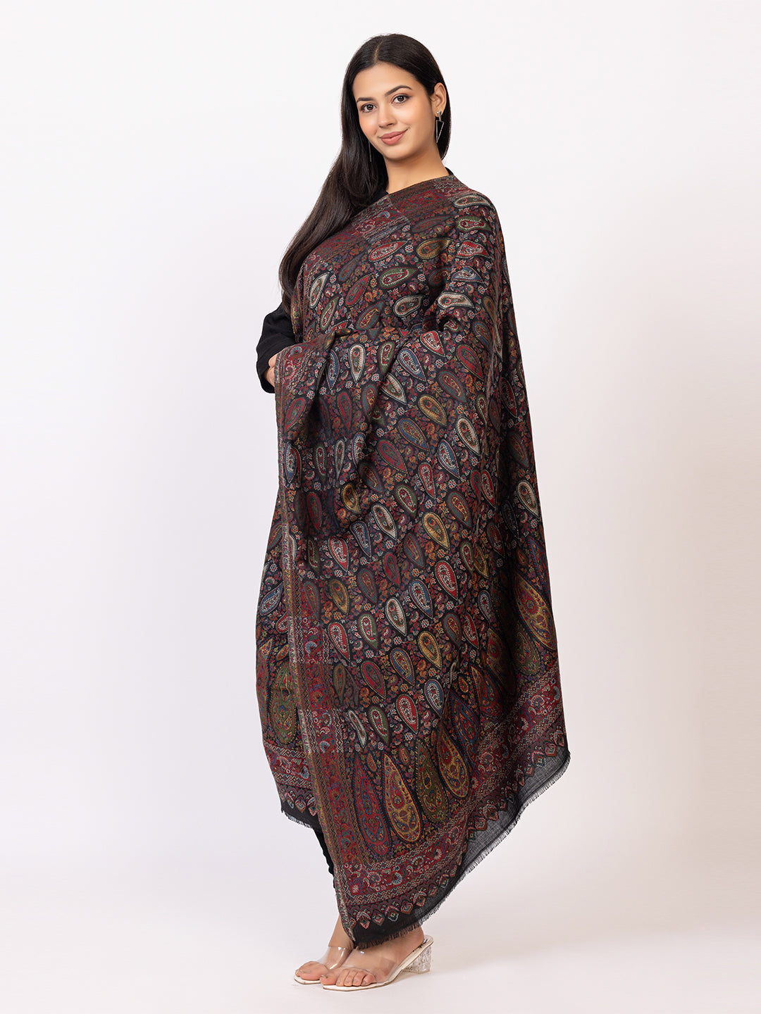 Tillaari Multicolor Paisley Droplet Shawl