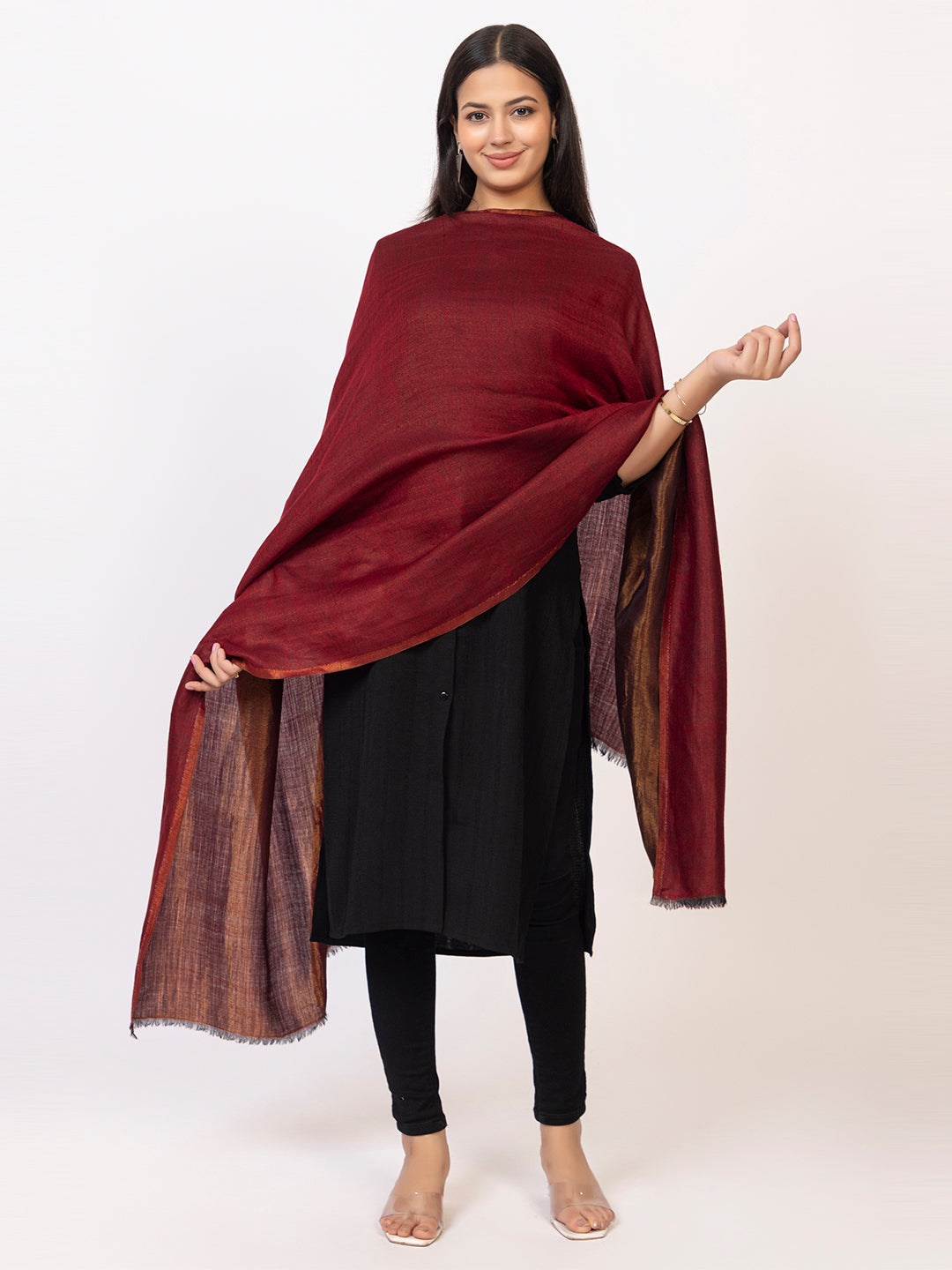 Tillaari Reversible Wool Blend Stole