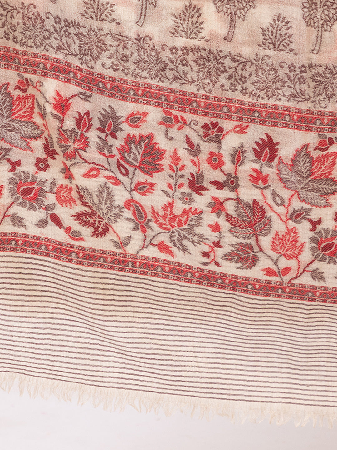 Tillaari Toosh Tree and Floral Border Shawl