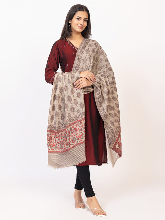 Tillaari Toosh Tree and Floral Border Shawl