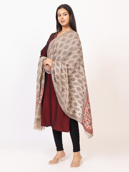 Tillaari Toosh Tree and Floral Border Shawl