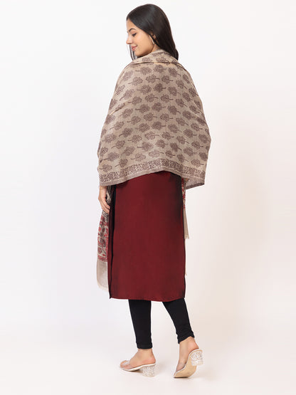 Tillaari Toosh Tree and Floral Border Shawl