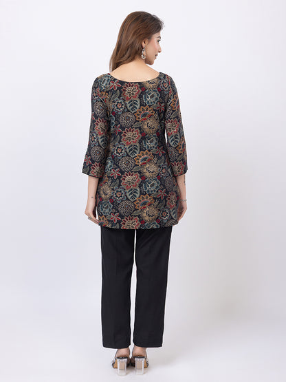 Tillaari Black Floral Printed Co-ord Set