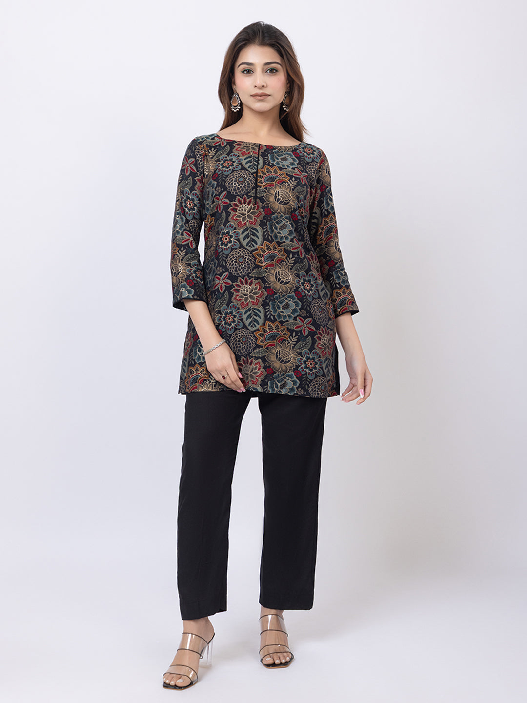 Tillaari Black Floral Printed Co-ord Set