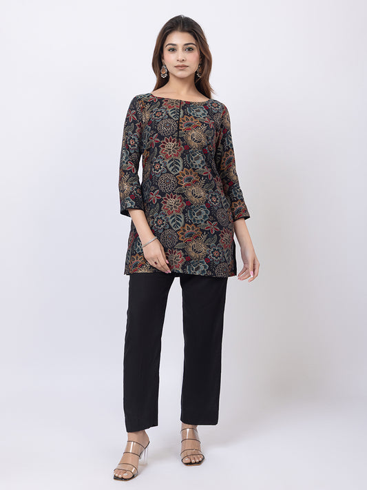 Tillaari Black Floral Printed Co-ord Set