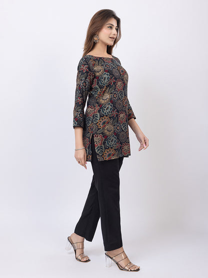 Tillaari Black Floral Printed Co-ord Set