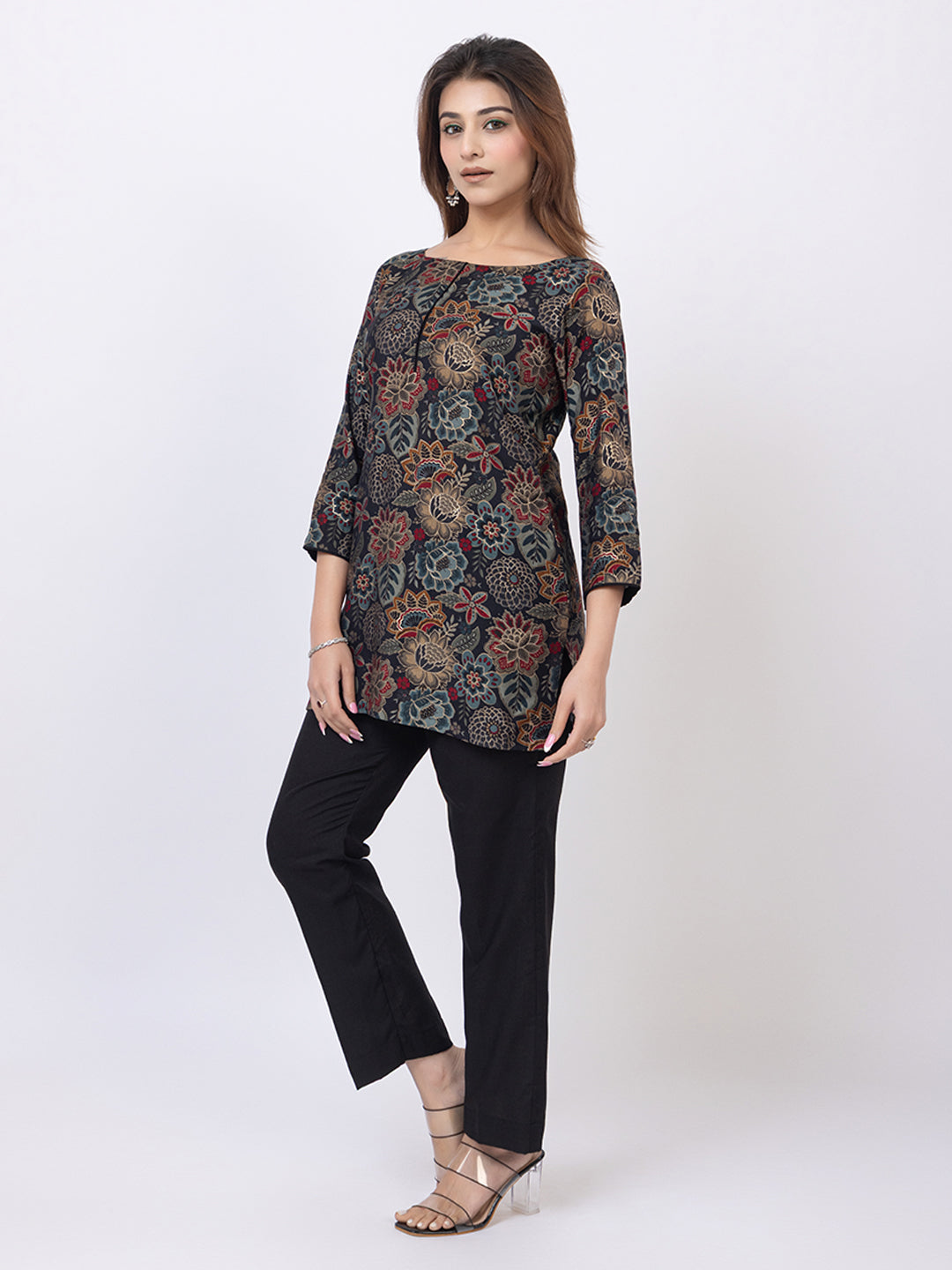 Tillaari Black Floral Printed Co-ord Set