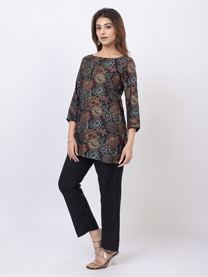 Tillaari Black Floral Printed Co-ord Set