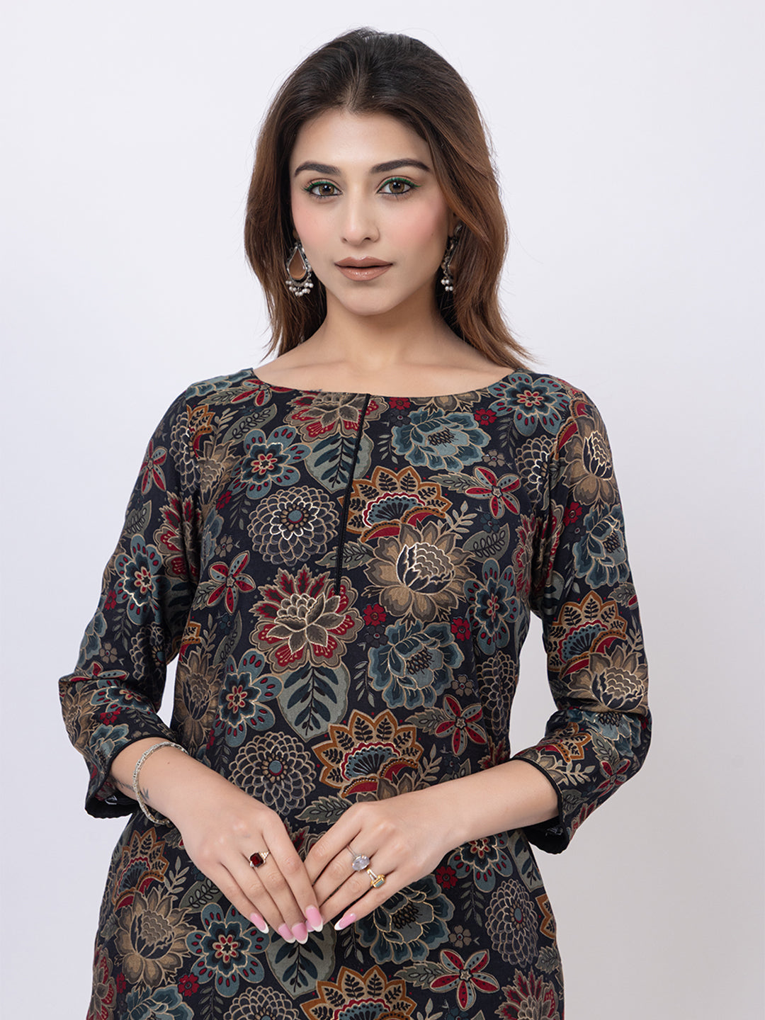 Tillaari Black Floral Printed Co-ord Set