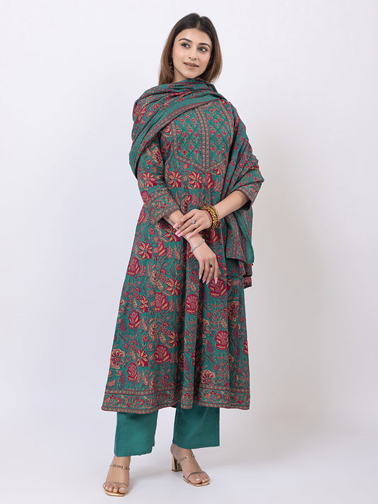 Tillaari Green Chintz Printed Kurta Set with Dupatta