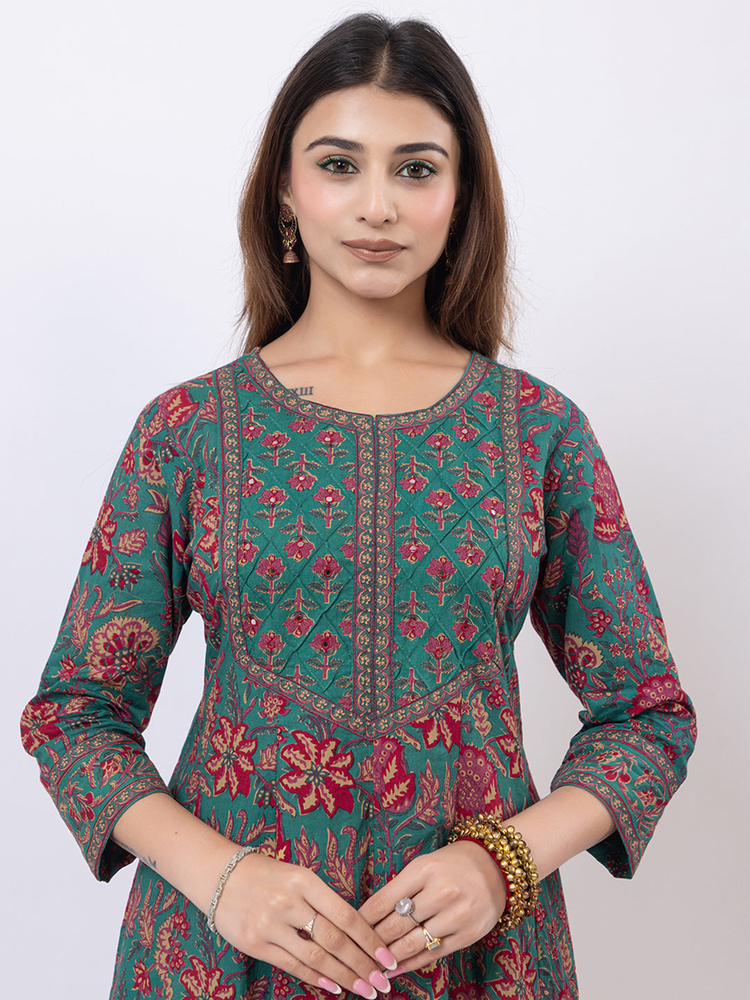 Tillaari Green Chintz Printed Kurta Set with Dupatta