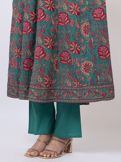Tillaari Green Chintz Printed Kurta Set with Dupatta