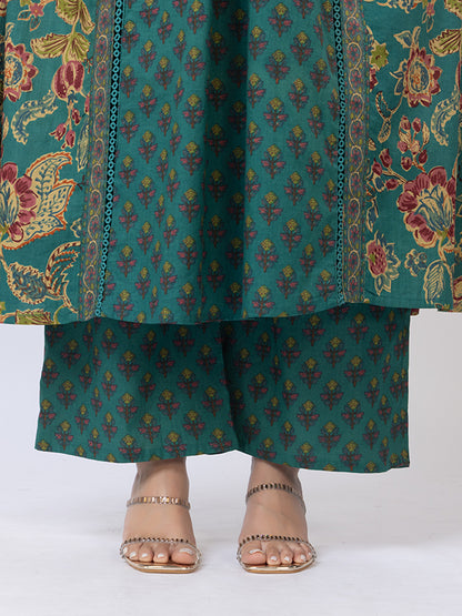 Tillaari Green Chintz Printed A-Line Kurta Set with Dupatta