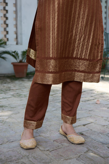 Nargis Brown Kurta Set
