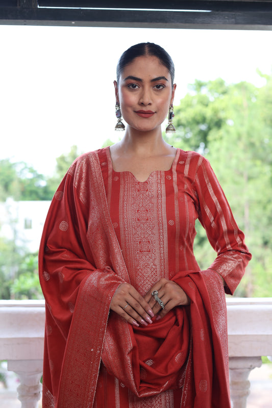 Nargis Rust Kurta Set