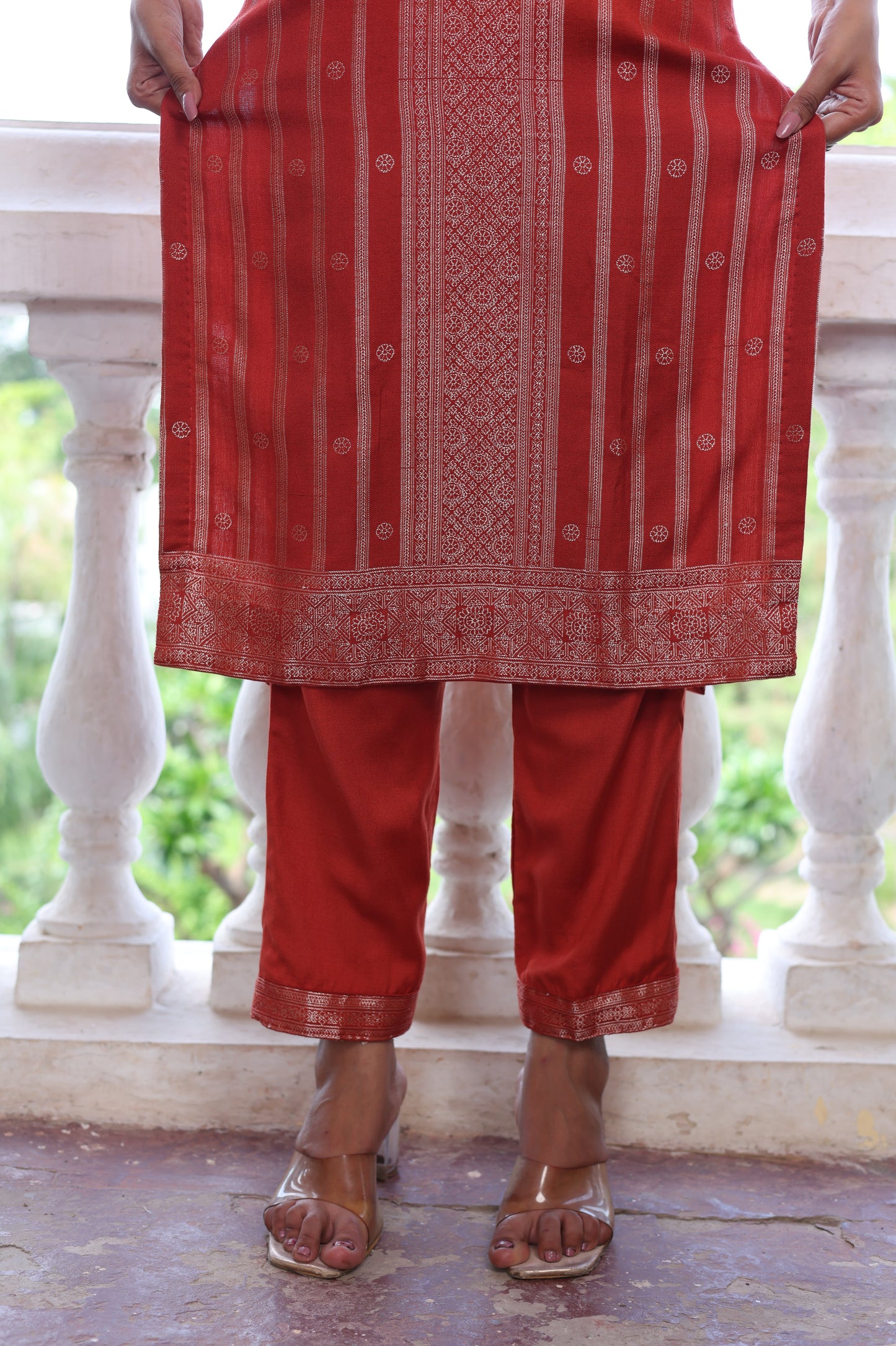 Nargis Rust Kurta Set