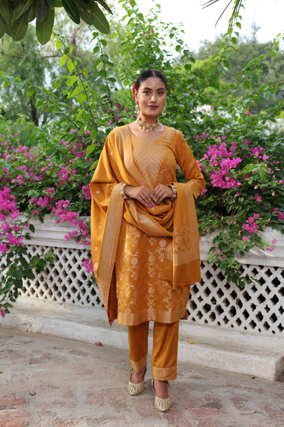 Damini Mustard Yellow Kurta Set