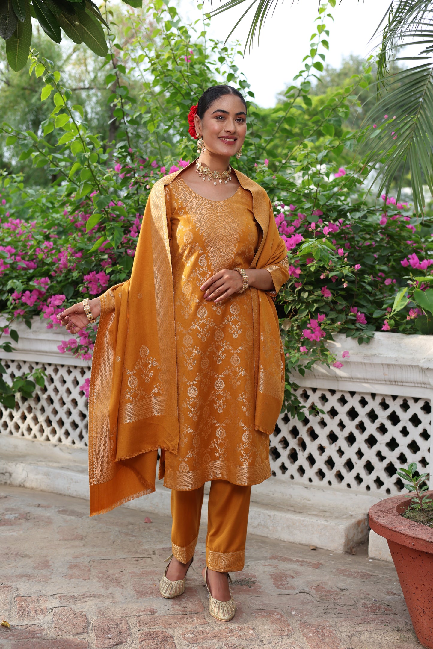 Damini Mustard Yellow Kurta Set