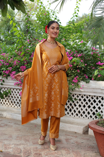 Damini Mustard Yellow Kurta Set