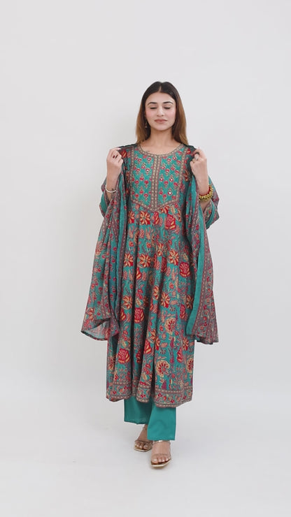 Tillaari Green Chintz Printed Kurta Set with Dupatta