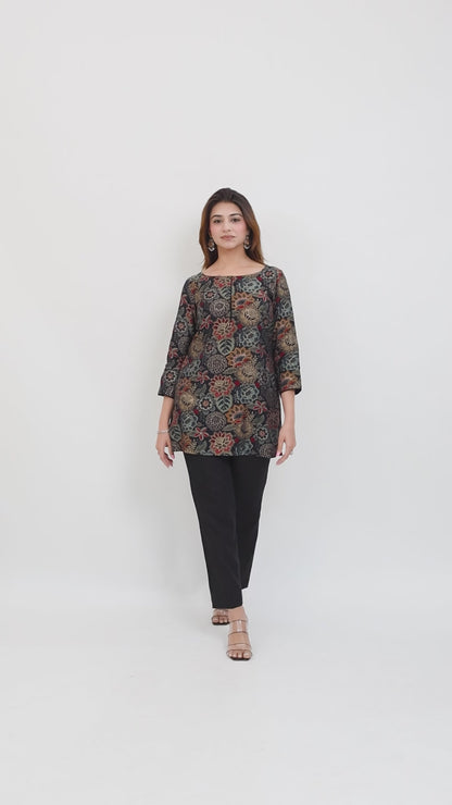 Tillaari Black Floral Printed Co-ord Set
